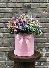 Цветочная композиция из Гипсофила и Розы в шляпной коробке в Электроизолятор
