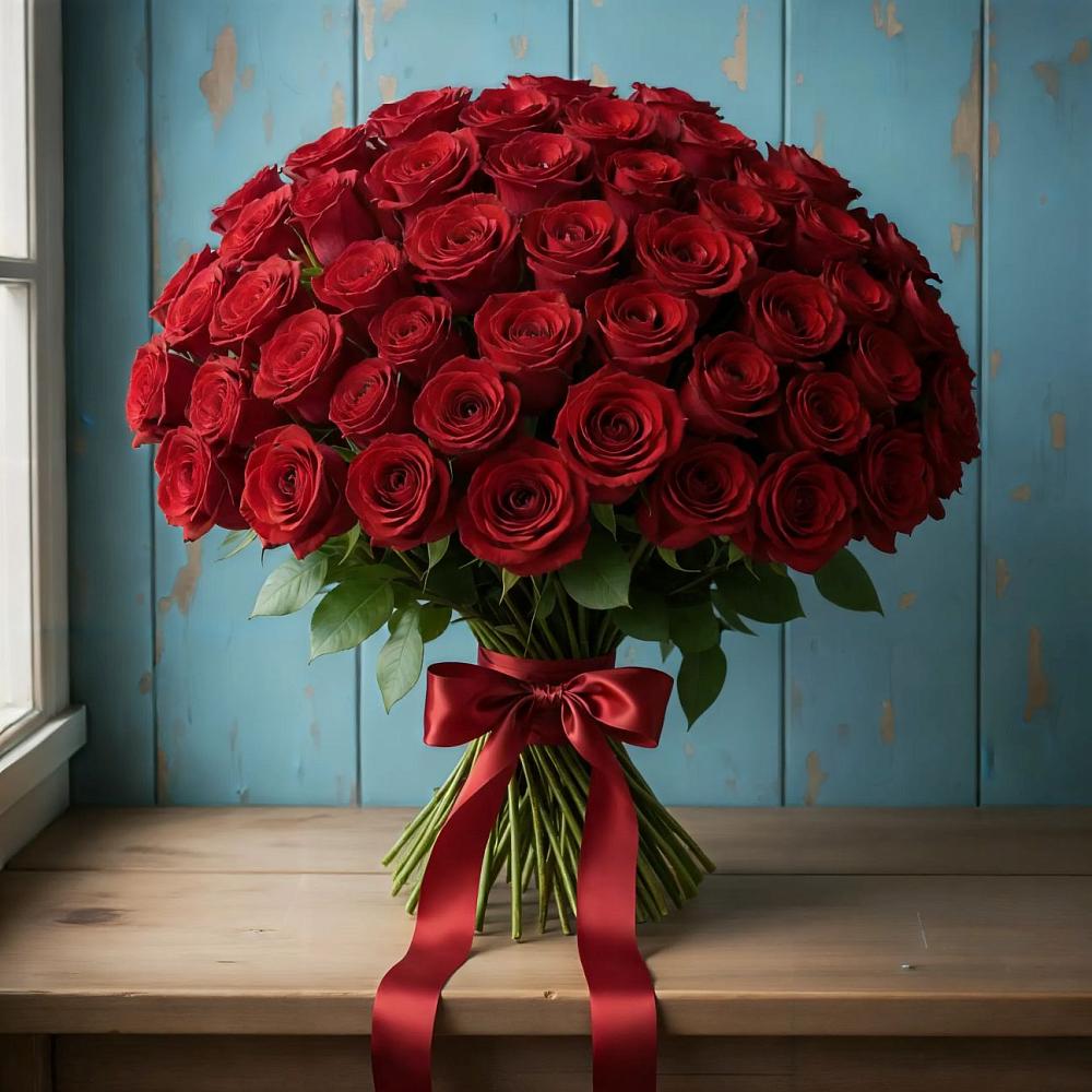 Букет Красные розы Блэк Меджик в Электроизолятор