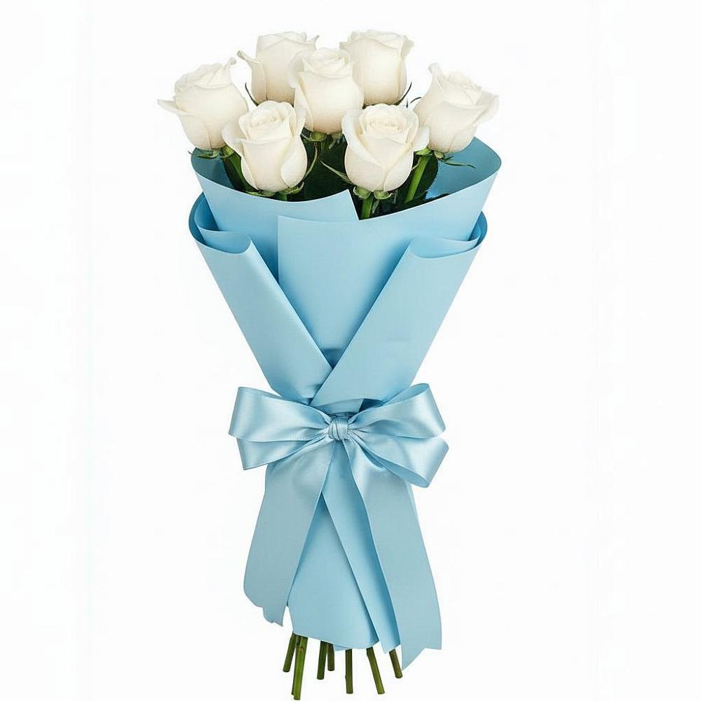 Букет 7 белых роз Проуд в Электроизолятор