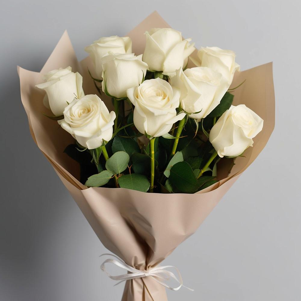 Букет 9 Белых роз Эдлесс Лав в Электроизолятор