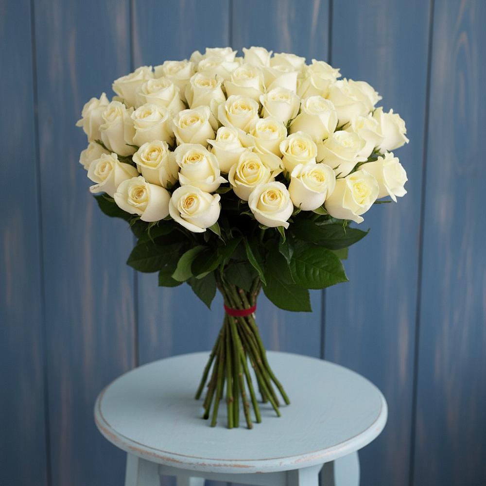 Букет 51 Белая роза Эдлесс Лав в Электроизолятор