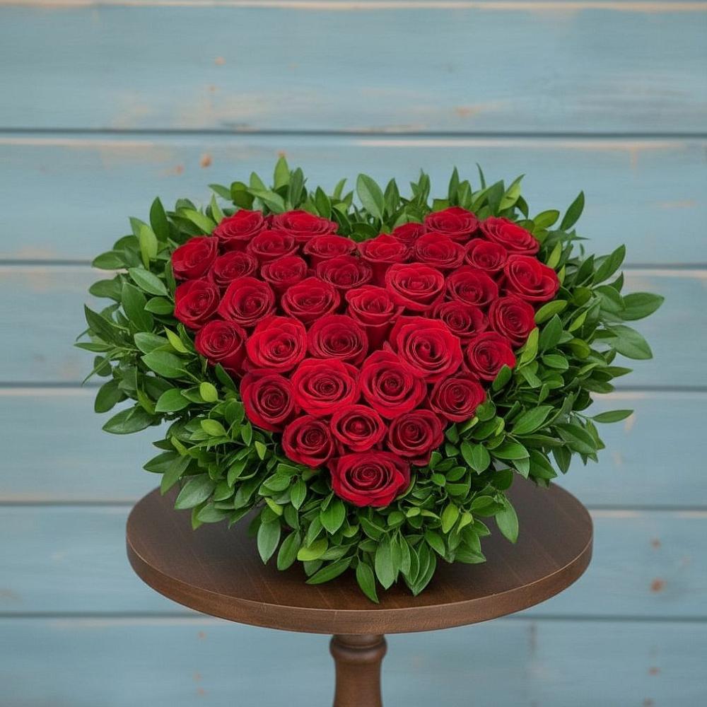 Цветочная композиция из Розы в виде сердца в Электроизолятор