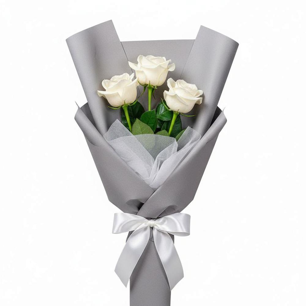 Букет 3 белые розы в Электроизолятор
