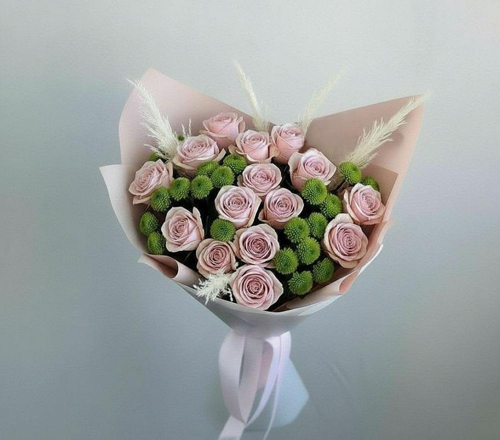 Букет цветов из: Розы и Хризантемы в Электроизолятор