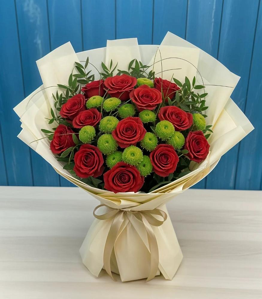 Букет цветов из: Розы и Хризантемы в Электроизолятор